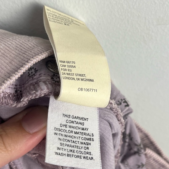 We the Free Sun Chaser Corduroy Skinny Pants in frosted lilac size 30 - Picture 8 of 9